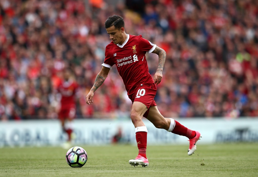 LIVERPOOL, ENGLAND - MAY 21: Philippe Coutinho of Liverpool during the Premier League match between Liverpool and Middlesbrough at Anfield on May 21, 2017 in Liverpool, England. (Photo by Jan Kruger/Getty Images)