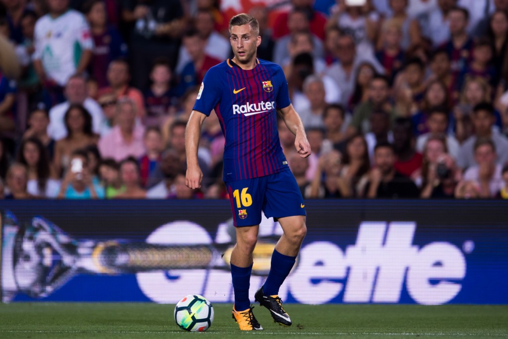 BARCELONA, SPAIN - AUGUST 07: Gerard Deulofeu of FC Barcelona conducts the ball during the Joan Gamper Trophy match between FC Barcelona and Chapecoense at Camp Nou stadium on August 7, 2017 in Barcelona, Spain. (Photo by Alex Caparros/Getty Images)