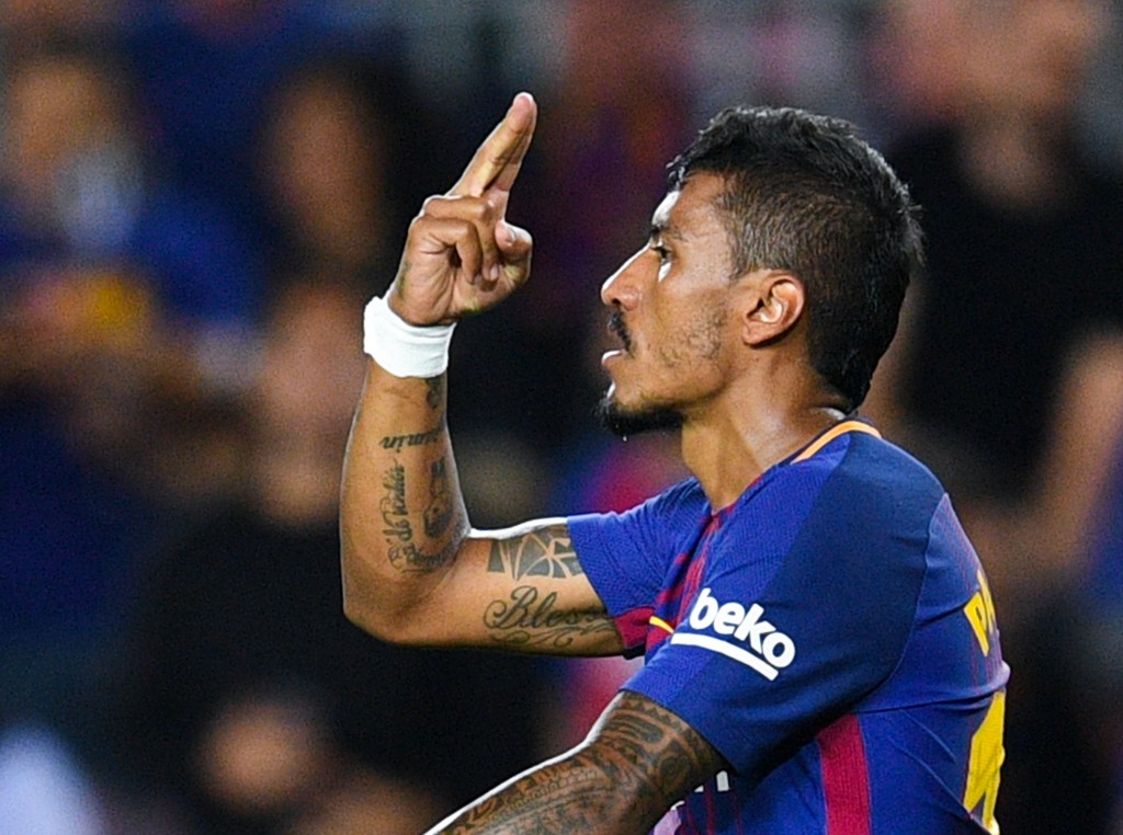 BARCELONA, SPAIN - SEPTEMBER 19: Paulinho of FC Barcelona celebrates after scoring his team's second goal during the La Liga match between Barcelona and SD Eibar at Camp Nou on September 19, 2017 in Barcelona, Spain. (Photo by David Ramos/Getty Images)