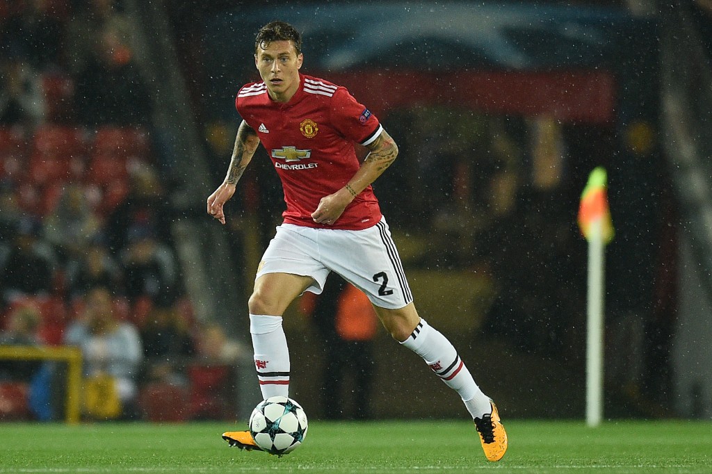 Manchester United's Swedish defender Victor Lindelof controls the ball during the UEFA Champions League Group A football match between Manchester United and Basel at Old Trafford in Manchester, north west England on September 12, 2017. / AFP PHOTO / Oli SCARFF (Photo credit should read OLI SCARFF/AFP/Getty Images)
