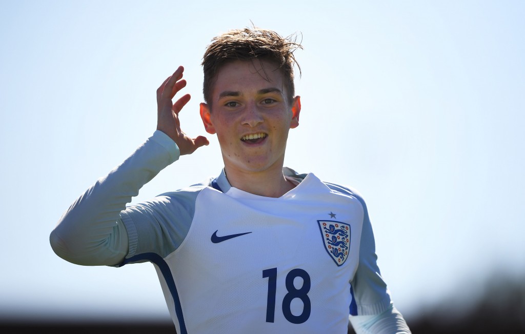 England's midfielder David Brooks celebrates after scoring during the Under 21 international football final match England vs Ivory Coast, at the De Lattre Stadium in Aubagne, southern France on June 10, 2017, as part of the 45th Toulon Tournament " Festival international Espoirs ". / AFP PHOTO / ANNE-CHRISTINE POUJOULAT (Photo credit should read ANNE-CHRISTINE POUJOULAT/AFP/Getty Images)