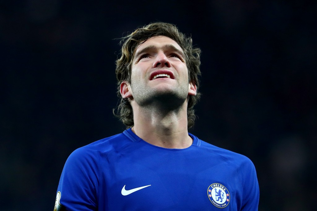 LONDON, ENGLAND - NOVEMBER 29: Marcos Alonso of Chelsea looks on during the Premier League match between Chelsea and Swansea City at Stamford Bridge on November 29, 2017 in London, England. (Photo by Clive Rose/Getty Images)