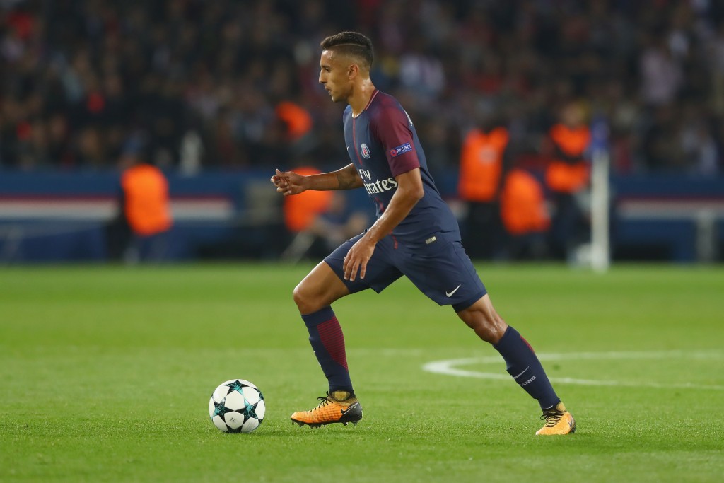 PARIS, FRANCE - SEPTEMBER 27: Marquinhos of Paris runs with the ball during the UEFA Champions League group B match between Paris Saint-Germain and Bayern Muenchen at Parc des Princes on September 27, 2017 in Paris, France. (Photo by Alexander Hassenstein/Bongarts/Getty Images)