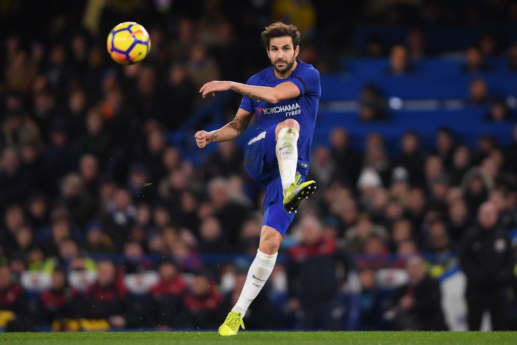LONDON, ENGLAND - NOVEMBER 29: Cesc Fabregas of Chelsea in action during the Premier League match between Chelsea and Swansea City at Stamford Bridge on November 29, 2017 in London, England. (Photo by Mike Hewitt/Getty Images)