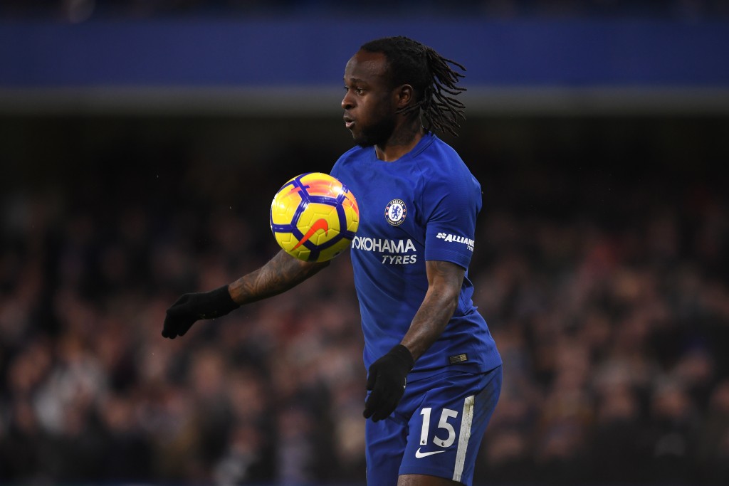 LONDON, ENGLAND - FEBRUARY 12: Victor Moses of Chelsea in action during the Premier League match between Chelsea and West Bromwich Albion at Stamford Bridge on February 12, 2018 in London, England. (Photo by Mike Hewitt/Getty Images)