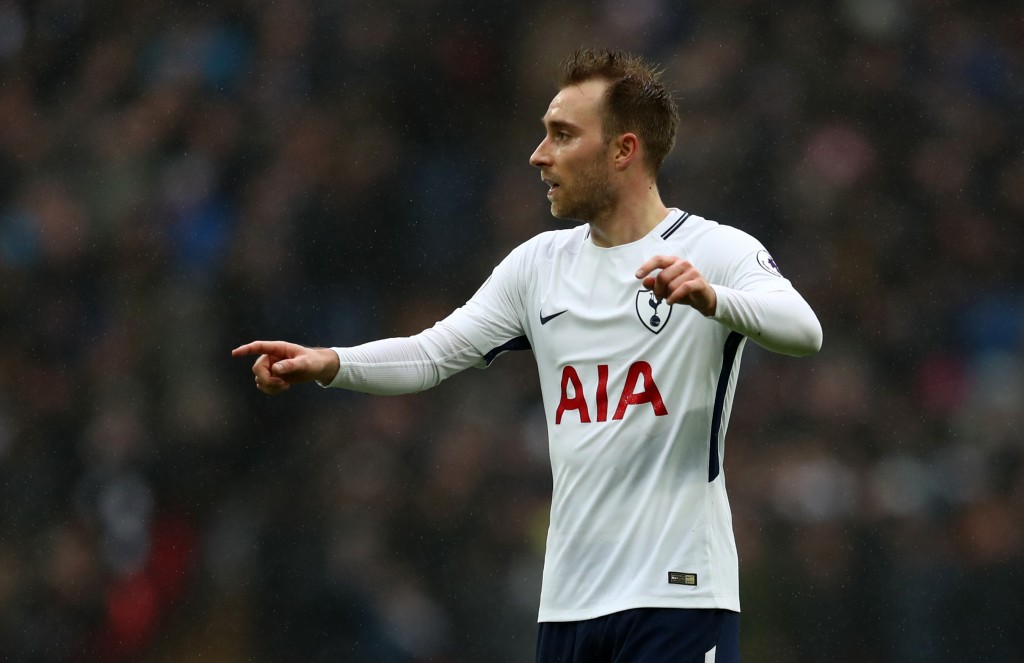 LONDON, ENGLAND - FEBRUARY 10: Christian Eriksen of Tottenham Hotspur during the Premier League match between Tottenham Hotspur and Arsenal at Wembley Stadium on February 10, 2018 in London, England. (Photo by Catherine Ivill/Getty Images)