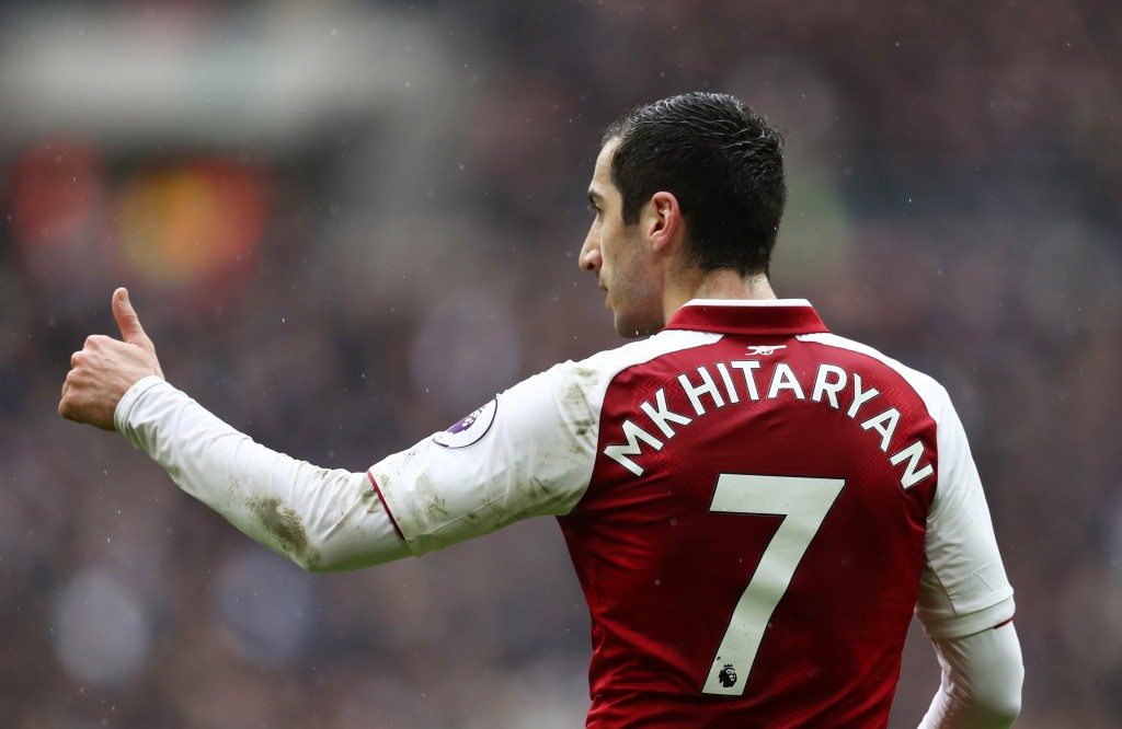 LONDON, ENGLAND - FEBRUARY 10: Henrikh Mkhitaryan of Arsenal during the Premier League match between Tottenham Hotspur and Arsenal at Wembley Stadium on February 10, 2018 in London, England. (Photo by Catherine Ivill/Getty Images)
