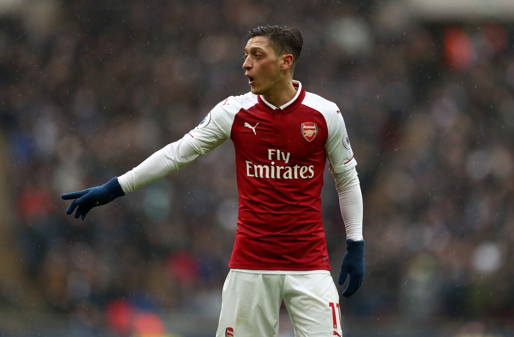 LONDON, ENGLAND - FEBRUARY 10: Mesut Ozil of Arsenal during the Premier League match between Tottenham Hotspur and Arsenal at Wembley Stadium on February 10, 2018 in London, England. (Photo by Catherine Ivill/Getty Images)