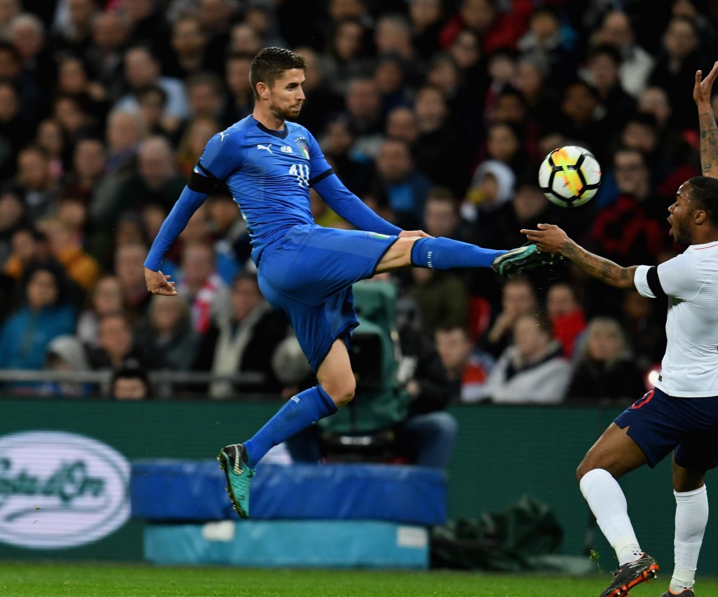 LONDON, ENGLAND - MARCH 27: Jorginho of Italy in action during the International friendly football match between England and Italy at Wembley Stadium on March 27, 2018 in London, England. (Photo by Claudio Villa/Getty Images)
