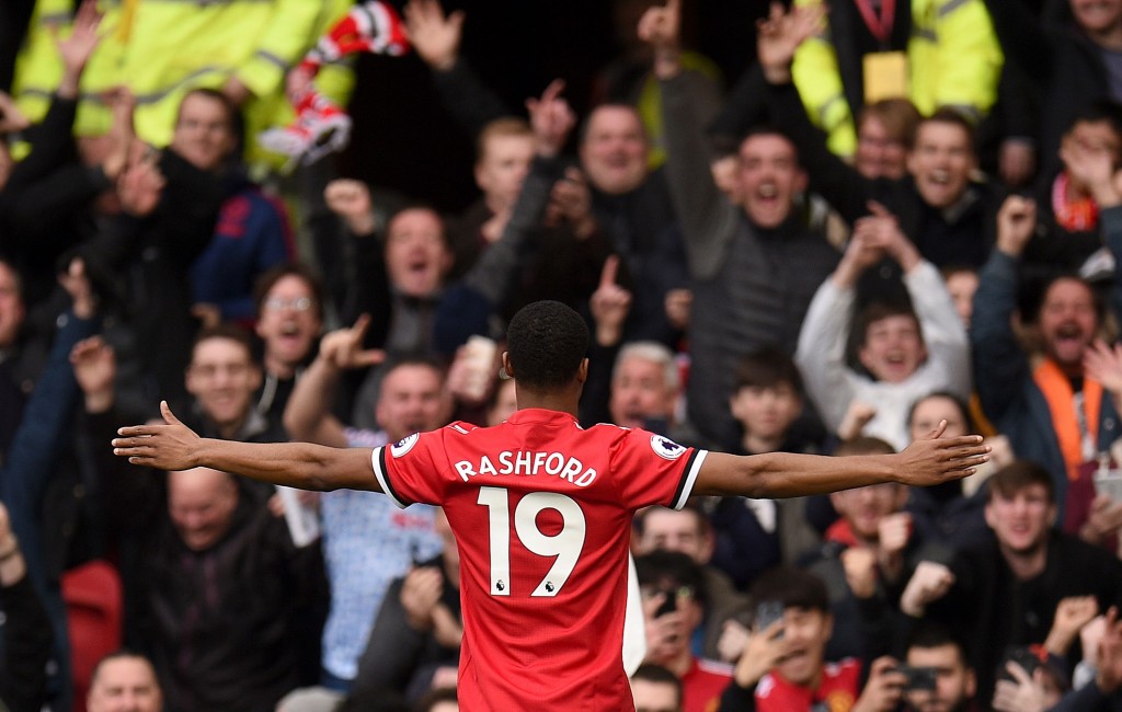 The hero on the day for United (OLI SCARFF/AFP/Getty Images)