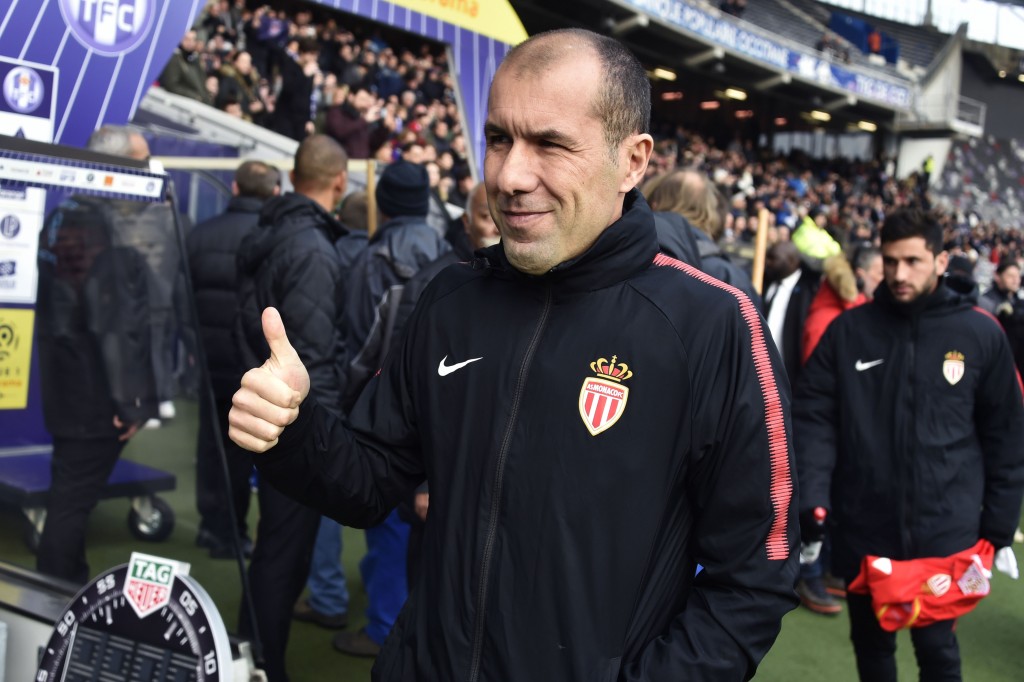 Monaco's Portuguese coach Leonardo Jardim gives the thumb up during the French L1 football match between Toulouse (TFC) and Monaco (ASM) on February 24, 2018, at the Municipal Stadium in Toulouse, southern France. / AFP PHOTO / PASCAL PAVANI (Photo credit should read PASCAL PAVANI/AFP/Getty Images)