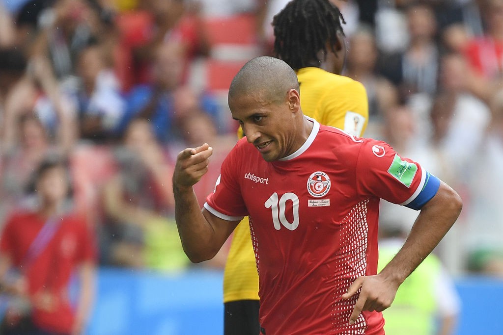 Captain Khazri was the only sunshine on a rainy day for Tunisia (Photo by KIRILL KUDRYAVTSEV/AFP/Getty Images)