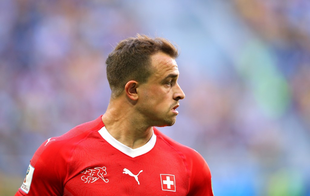 SAINT PETERSBURG, RUSSIA - JULY 03: Xherdan Shaqiri of Switzerland looks on during the 2018 FIFA World Cup Russia Round of 16 match between Sweden and Switzerland at Saint Petersburg Stadium on July 3, 2018 in Saint Petersburg, Russia. (Photo by Alex Livesey/Getty Images)