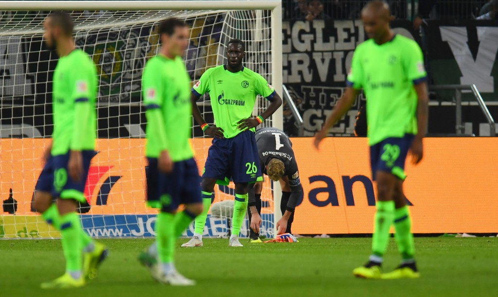 Can Schalke recover from this? (Photo by Patrik STOLLARZ / AFP) / DFL REGULATIONS PROHIBIT ANY USE OF PHOTOGRAPHS AS IMAGE SEQUENCES AND/OR QUASI-VIDEO (Photo credit should read PATRIK STOLLARZ/AFP/Getty Images)