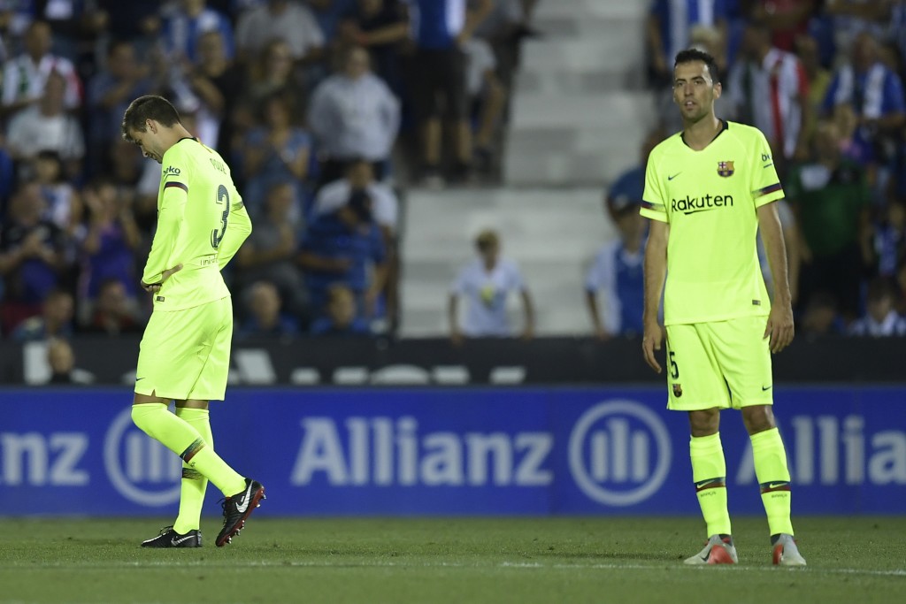 Busquets was not at his best against Leganes. (Photo courtesy - Oscar Del Pozo/AFP/Getty Images)