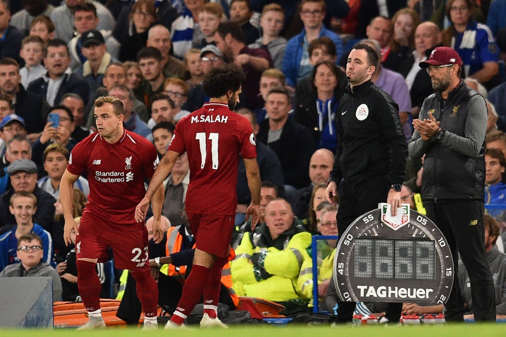 A frustrating outing for Salah (Photo by GLYN KIRK/AFP/Getty Images)