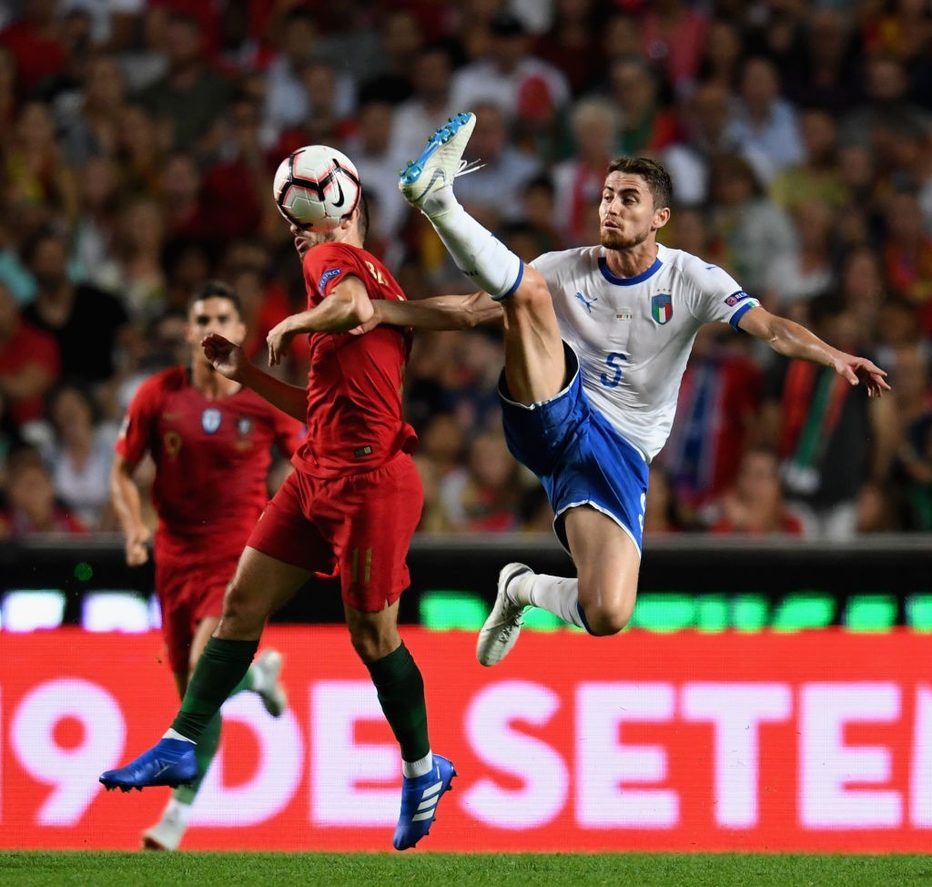 Jorginho struggled to make a mark against Portugal (Photo by Claudio Villa/Getty Images)