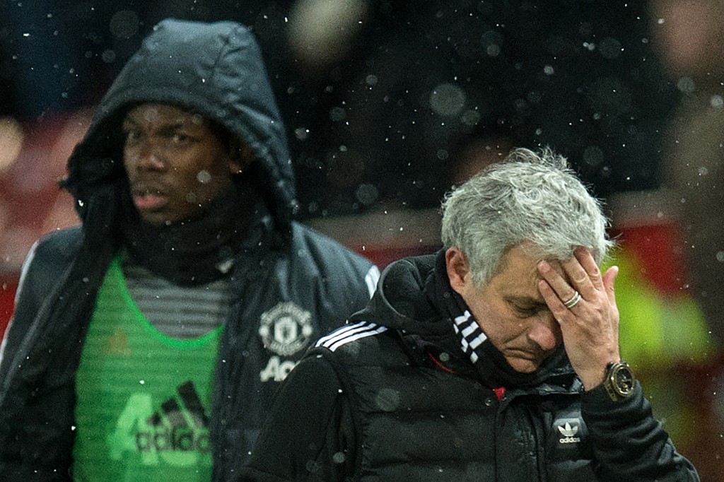 Manchester United have been engulfed in the power struggle between Paul Pogba and Jose Mourinho. (Photo by Oli Scarff/AFP/Getty Images)