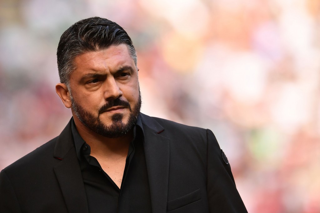 AC Milan's Italian coach Gennaro Gattuso looks on ahead of the Italian Serie A football match between AC Milan and Chievo Verona at The 'Giuseppe Meazza Stadium' in Milan on October 7, 2018. (Photo by MARCO BERTORELLO / AFP) (Photo credit should read MARCO BERTORELLO/AFP/Getty Images)