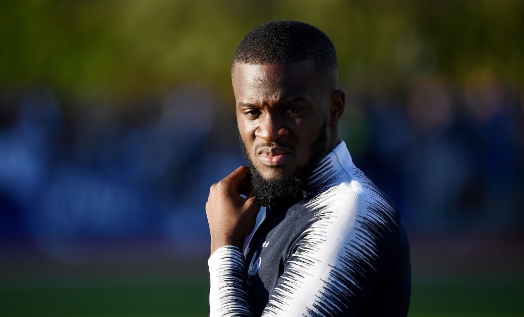 France's midfielder Tanguy Ndombele looks on during a training session in Clairefontaine en Yvelines on October 8, 2018, ahead the unpcoming friendly football match against Iceland and the Nations League match against Germany. (Photo by FRANCK FIFE / AFP) (Photo credit should read FRANCK FIFE/AFP/Getty Images)