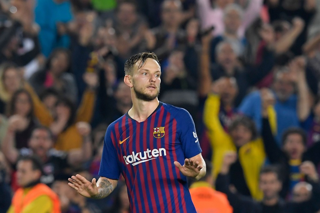 Rakitic scored a fine goal against his former club (Photo by LLUIS GENE/AFP/Getty Images)