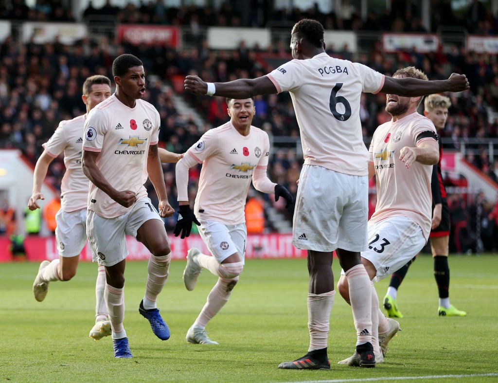 Pogba and Rashford combined for United's winner (Photo by Alex Morton/Getty Images)