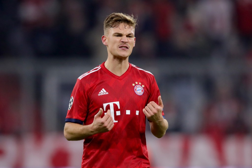 MUNICH, GERMANY - NOVEMBER 27: Joshua Kimmich of FC Bayern Muenchen reacts during the Group E match of the UEFA Champions League between FC Bayern Muenchen and SL Benfica at Allianz Arena on November 27, 2018 in Munich, Germany. (Photo by Alexander Hassenstein/Bongarts/Getty Images)
