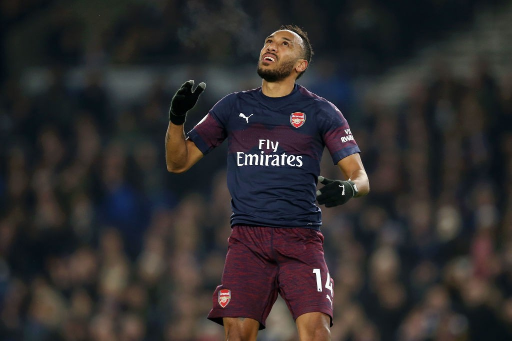 Aubameyang was on the scoresheet again during Arsenal's draw with Brighton.(Photo by Steve Bardens/Getty Images)
