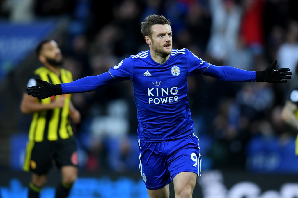 Could Vardy be wearing the famous blue strip of Chelsea soon? (Photo by Ross Kinnaird/Getty Images)