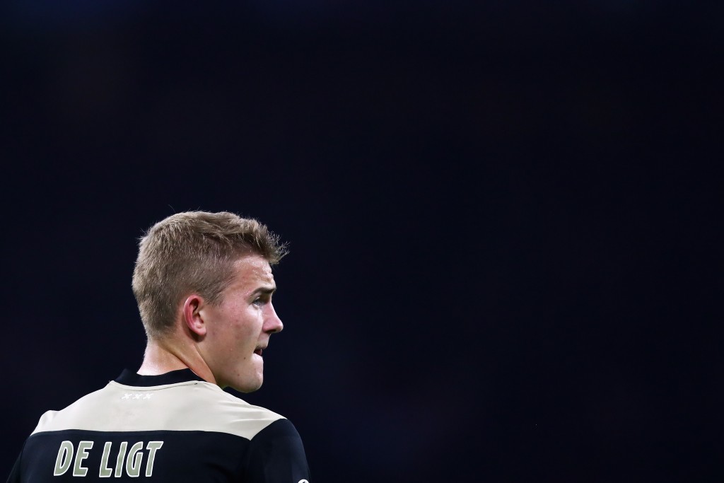 AMSTERDAM, NETHERLANDS - OCTOBER 23: Captain, Matthijs de Ligt of Ajax looks on during the Group E match of the UEFA Champions League between Ajax and SL Benfica at Johan Cruyff Arena on October 23, 2018 in Amsterdam, Netherlands. (Photo by Dean Mouhtaropoulos/Getty Images)