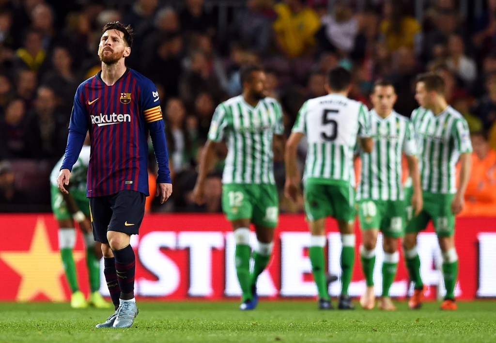 Having already beaten Barcelona this season, can Real Betis spring a surprise on the league leaders once again? (Photo by Alex Caparros/Getty Images)