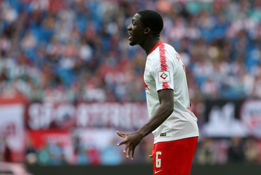 Ibrahima Konate misses out for RB Leipzig. (Photo by Matthias Kern/Bongarts/Getty Images)