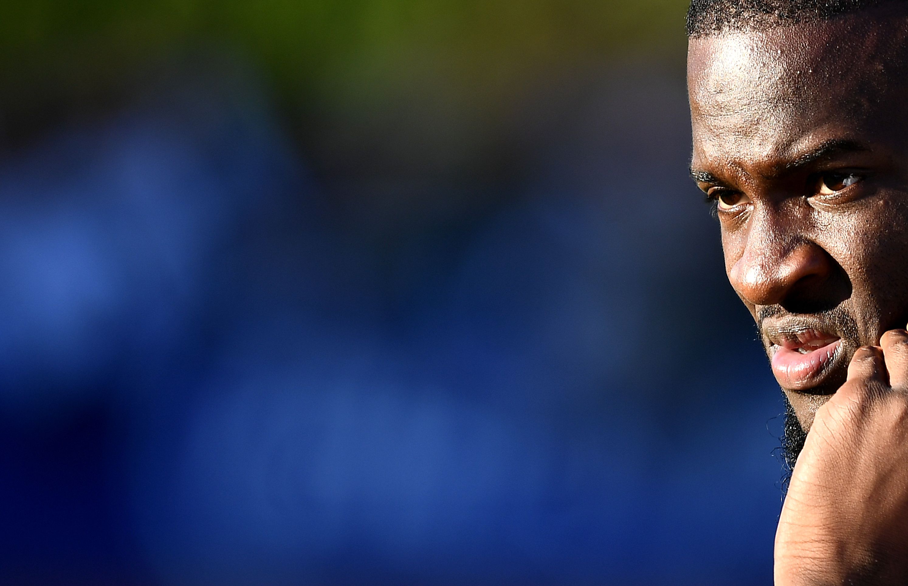 France's midfielder Tanguy Ndombele looks on during a training session in Clairefontaine en Yvelines on October 8, 2018, ahead the unpcoming friendly football match against Iceland and the Nations League match against Germany. (Photo by FRANCK FIFE / AFP) (Photo credit should read FRANCK FIFE/AFP/Getty Images)