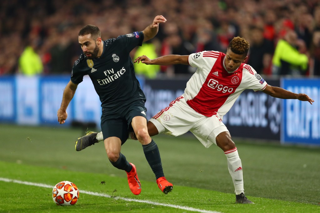 Carvajal had a taxing battle with David Neres. (Photo by Dean Mouhtaropoulos/Getty Images)