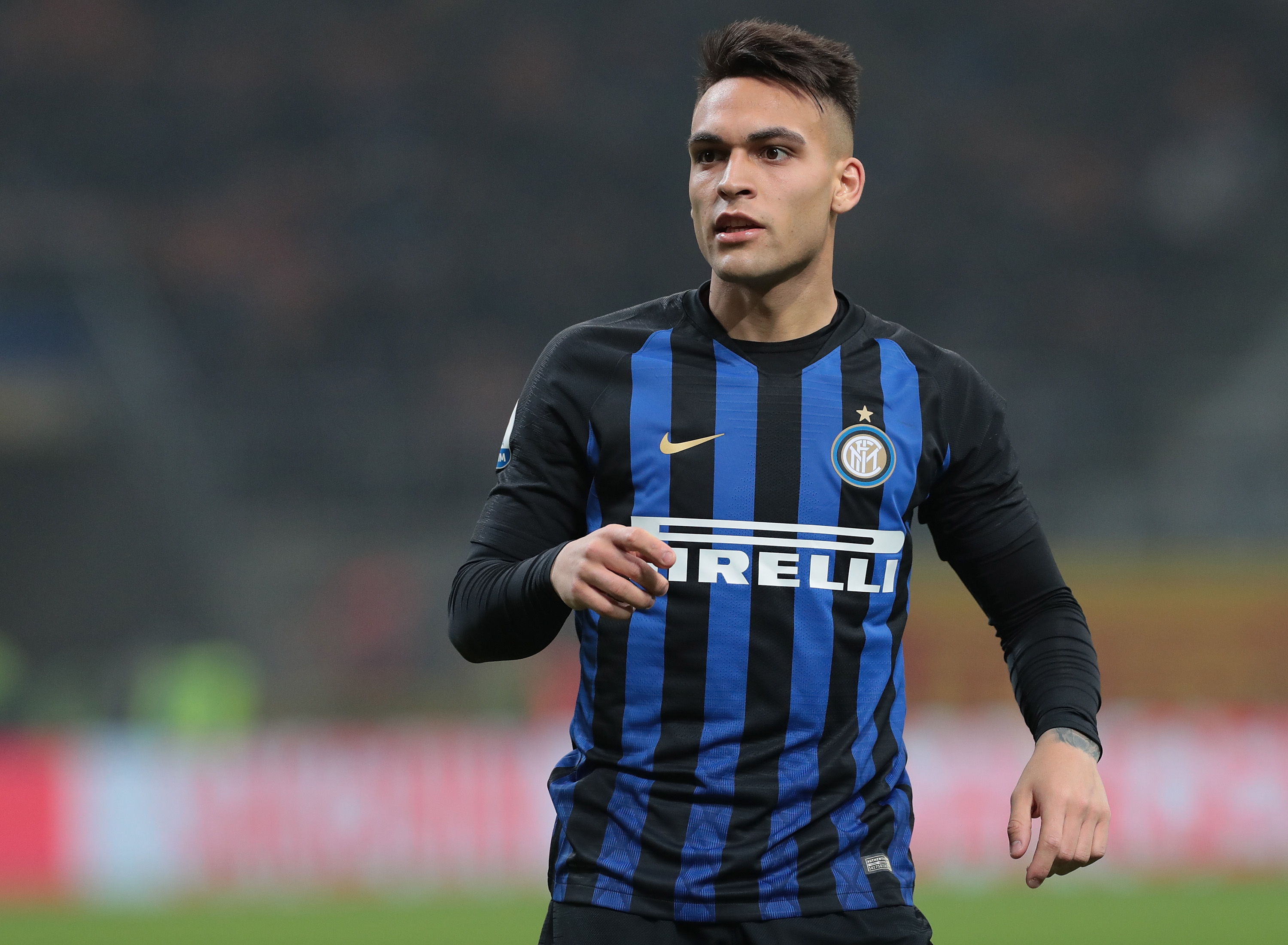 MILAN, ITALY - FEBRUARY 17: Lautaro Martinez of FC Internazionale looks on during the Serie A match between FC Internazionale and UC Sampdoria at Stadio Giuseppe Meazza on February 17, 2019 in Milan, Italy. (Photo by Emilio Andreoli/Getty Images)