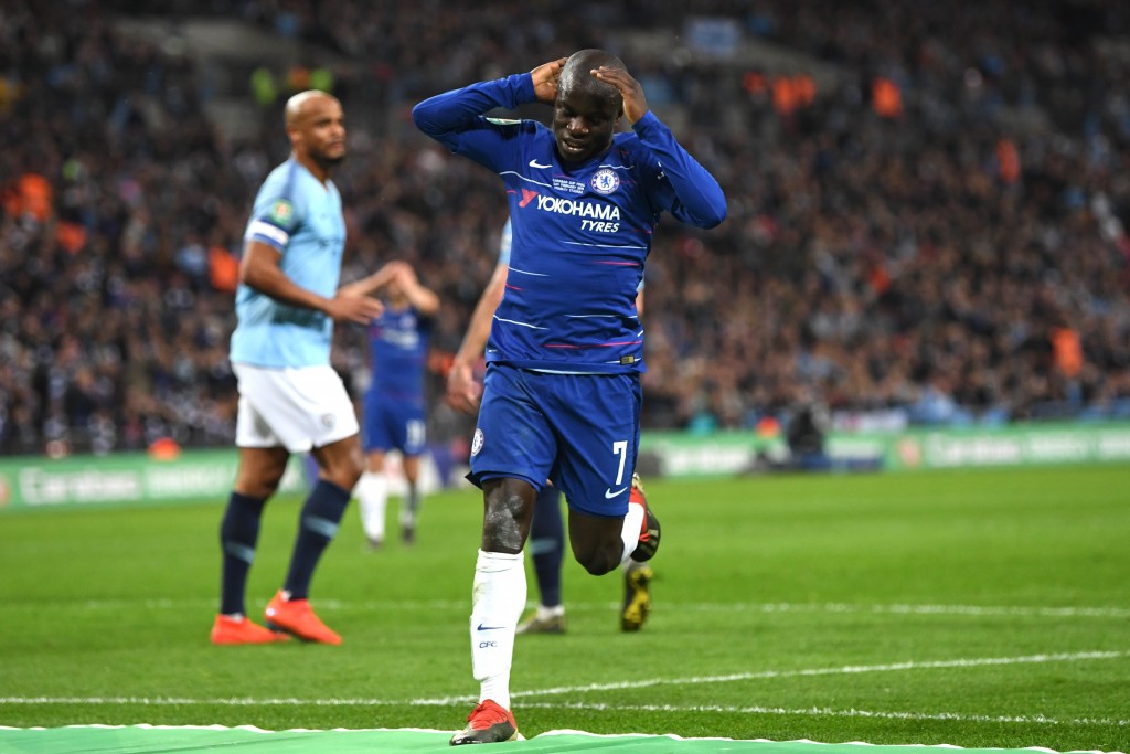 Kante got the closest to scoring the winner for Chelsea. (Photo by Michael Regan/Getty Images)