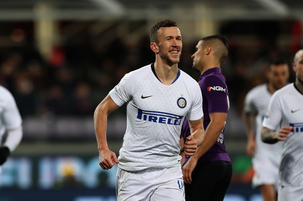 FLORENCE, ITALY - FEBRUARY 24: Ivan Perisic of FC Internazionale celebrates after scoring a goal during the Serie A match between ACF Fiorentina and FC Internazionale at Stadio Artemio Franchi on February 24, 2019 in Florence, Italy. (Photo by Gabriele Maltinti/Getty Images)