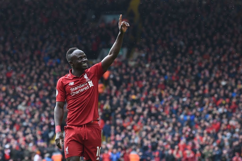 Mane has now scored in six consecutive games for Liverpool at Anfield. (Photo by Paul Ellis/AFP/Getty Images)