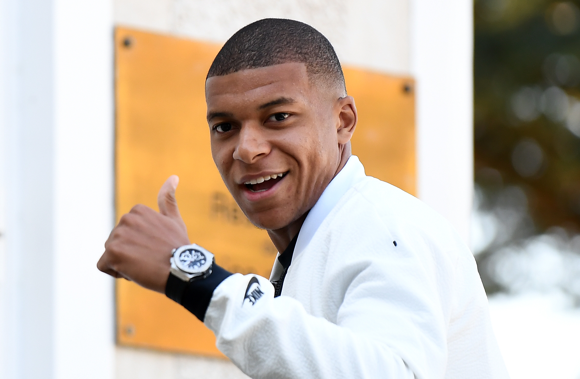 Will Mbappe give his thumbs up to a move to Real Madrid? (Photo by Franck Fife/AFP/Getty Images)