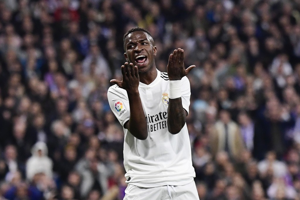 No lack of effort from Vinicius (Photo by JAVIER SORIANO/AFP/Getty Images)