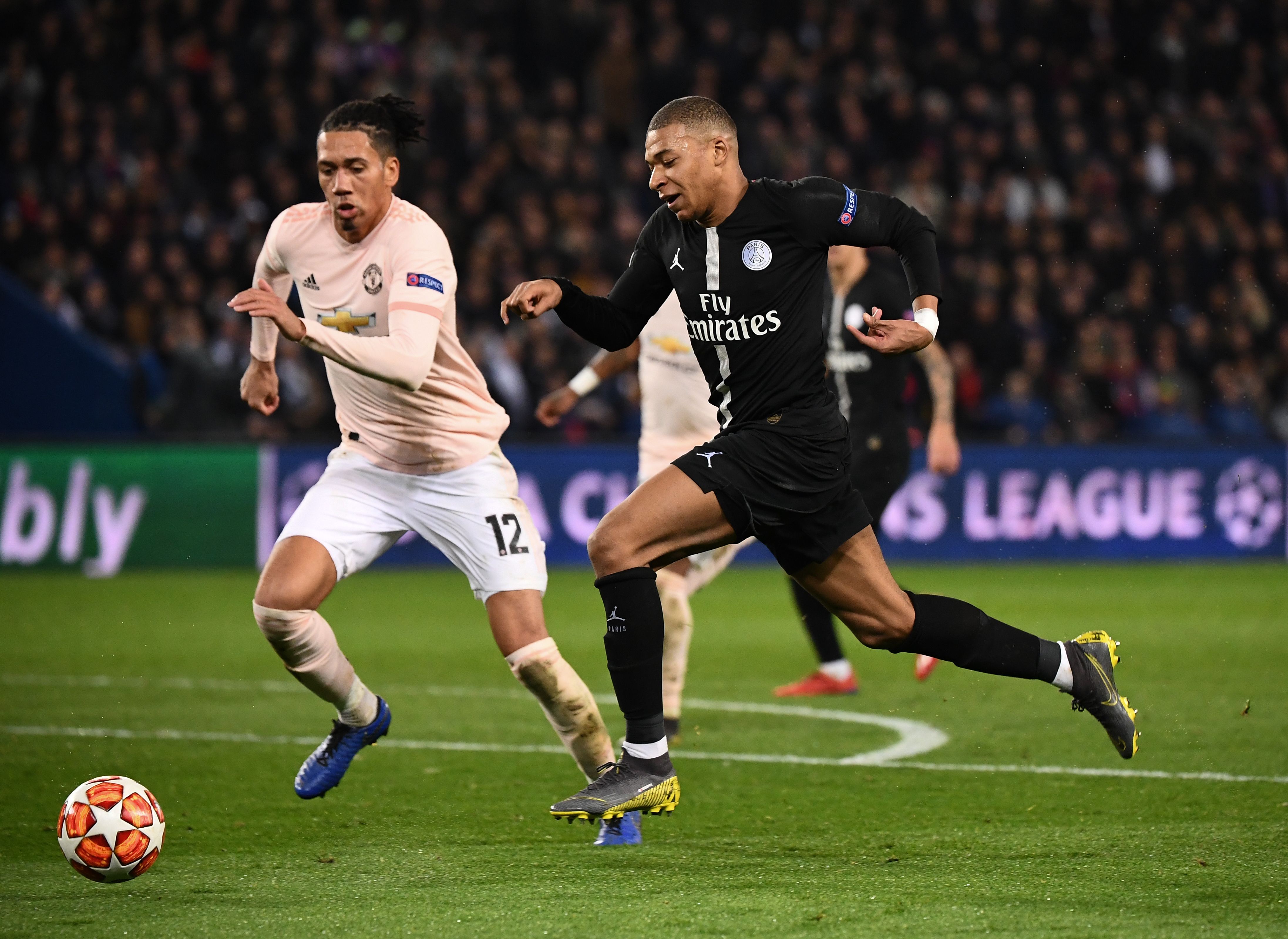 Smalling was brave against the threat of Kylian Mbappe. (Photo by Franck Fife/AFP/Getty Images)