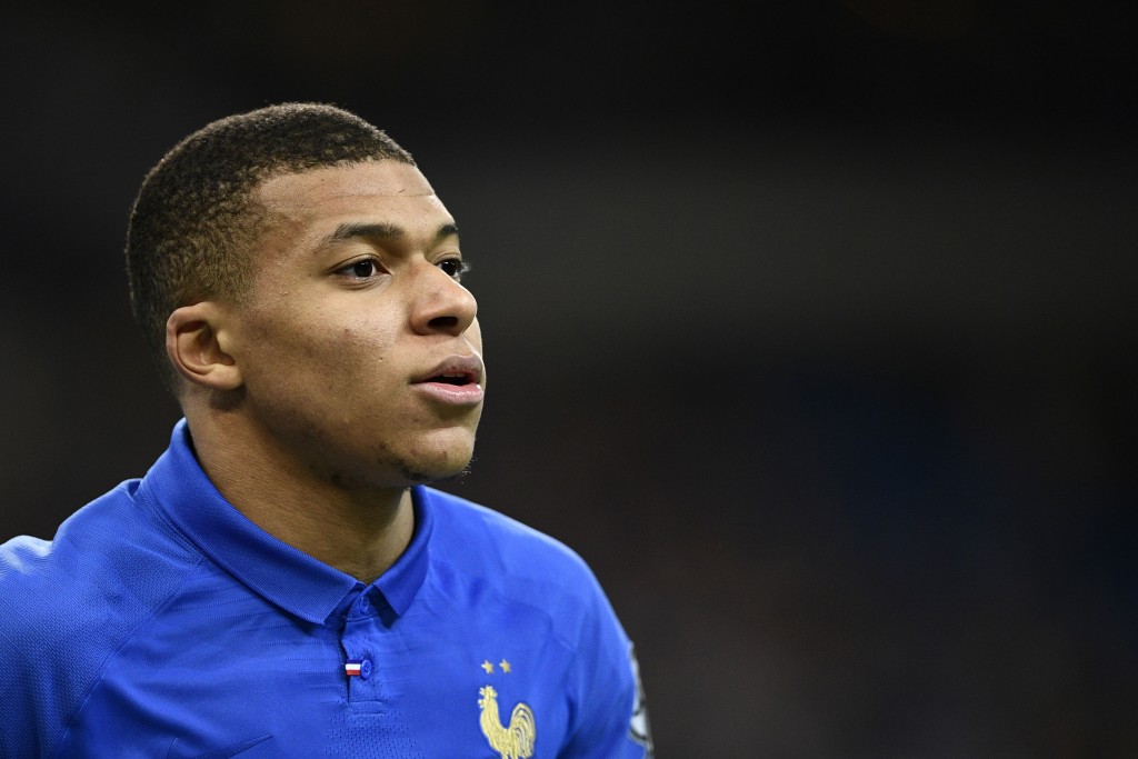 France's forward Kylian Mbappe reacts during the UEFA Euro 2020 Group H qualification football match between France and Iceland at the Stade de France stadium in Saint-Denis, north of Paris, on March 25, 2019. (Photo by Martin BUREAU / AFP) (Photo credit should read MARTIN BUREAU/AFP/Getty Images)