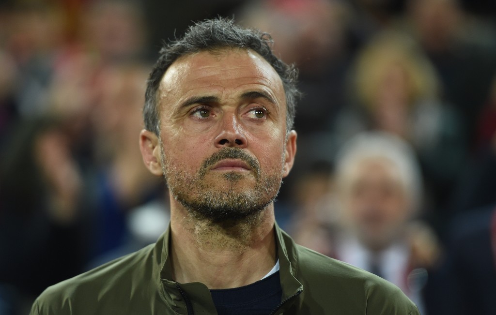 VALENCIA, SPAIN - MARCH 23: Luis Enrique, Manager of Spain looks on before the start of the 2020 UEFA European Championships group F qualifying match between Spain and Norway at Estadio Mestalla on March 23, 2019 in Valencia, Spain. (Photo by Denis Doyle/Getty Images)