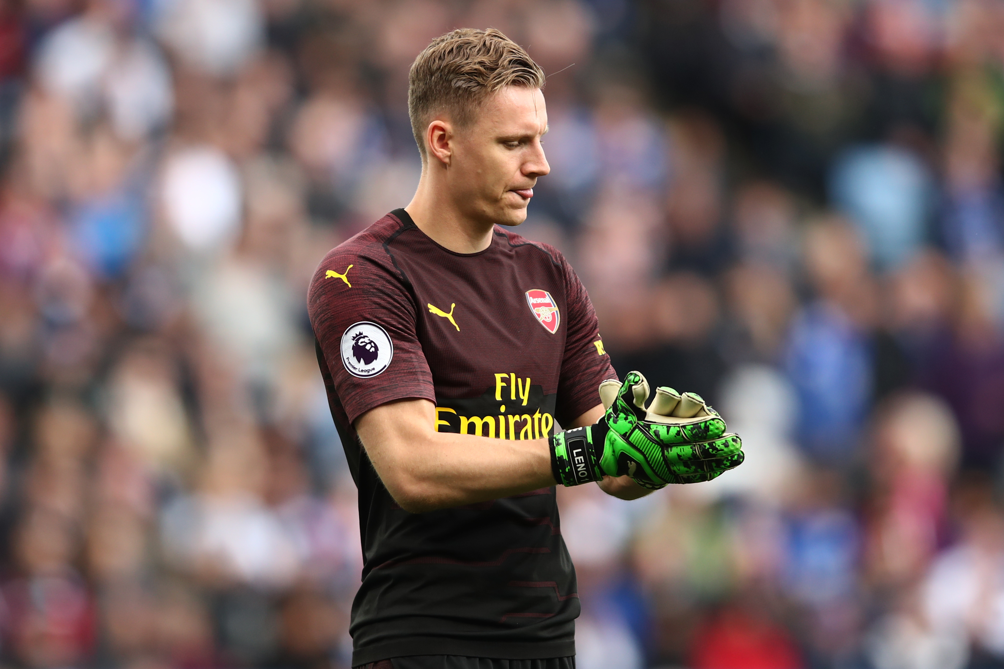 Leno made some wonderful saves but ended up conceding three against Leicester. (Photo courtesy: AFP/Getty)