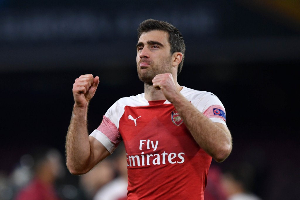 Sokratis on his way back to Genoa? (Photo by Stuart Franklin/Getty Images)