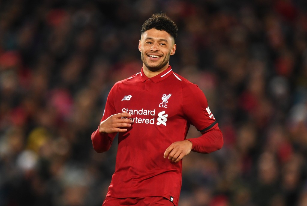 A happy moment for Oxlade-Chamberlain (Photo by Michael Regan/Getty Images)