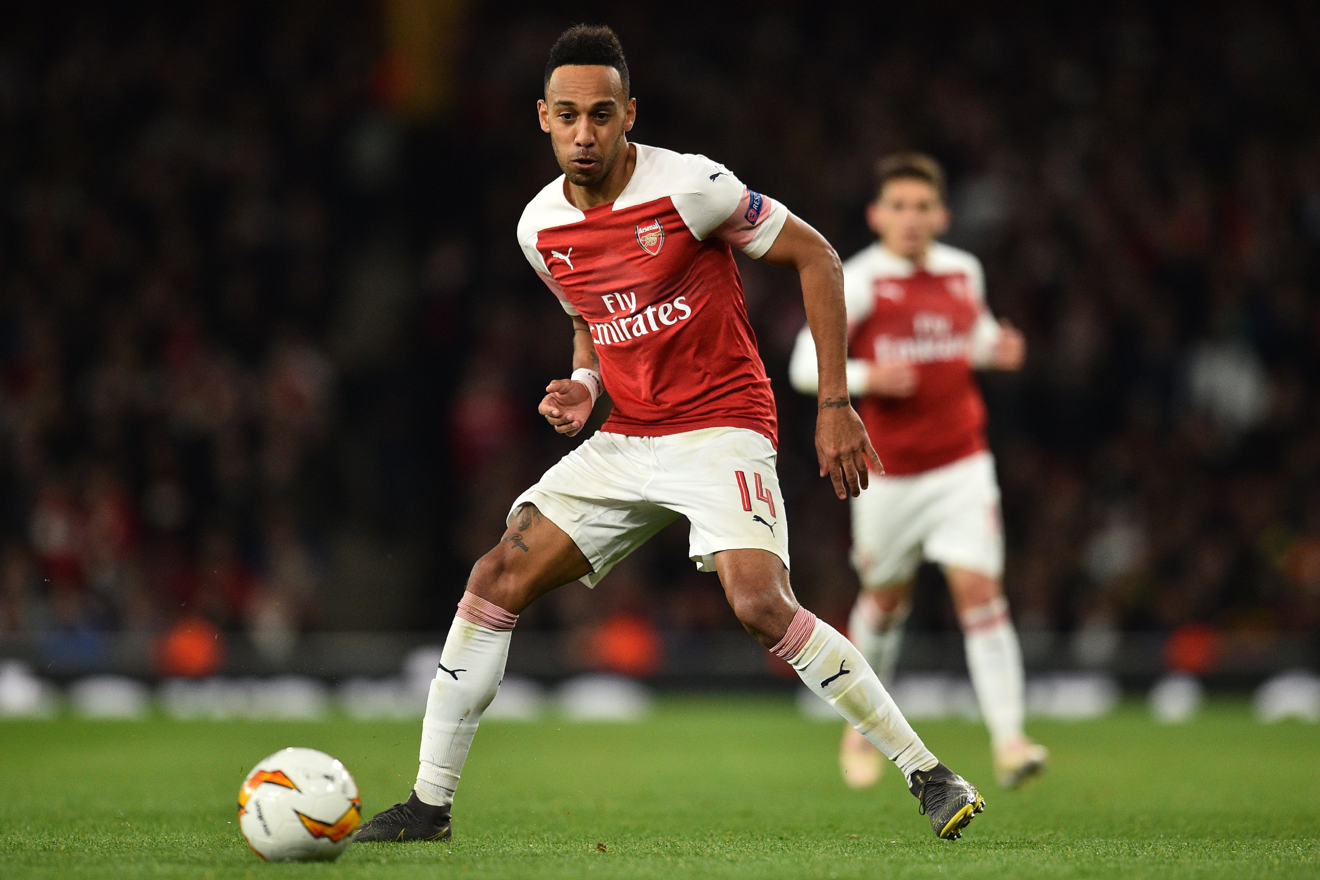 Aubameyang scored Arsenal's third goal to give hi sise a good advantage. (Photo courtesy: AFP/Getty)