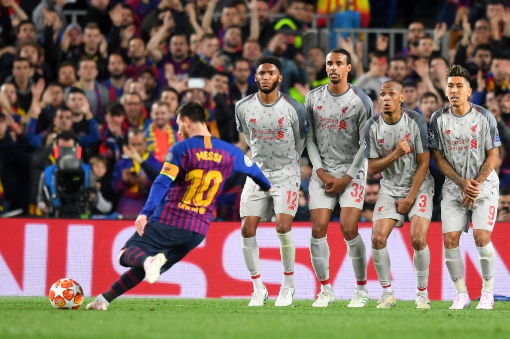 Messi scored his 600th Barcelona goal with this beautiful free-kick. (Photo by Michael Regan/Getty Images)