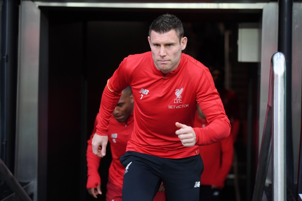 NEWCASTLE UPON TYNE, ENGLAND - MAY 04: James Milner of Liverpool walks out to warm up prior to the Premier League match between Newcastle United and Liverpool FC at St. James Park on May 04, 2019 in Newcastle upon Tyne, United Kingdom. (Photo by Laurence Griffiths/Getty Images)