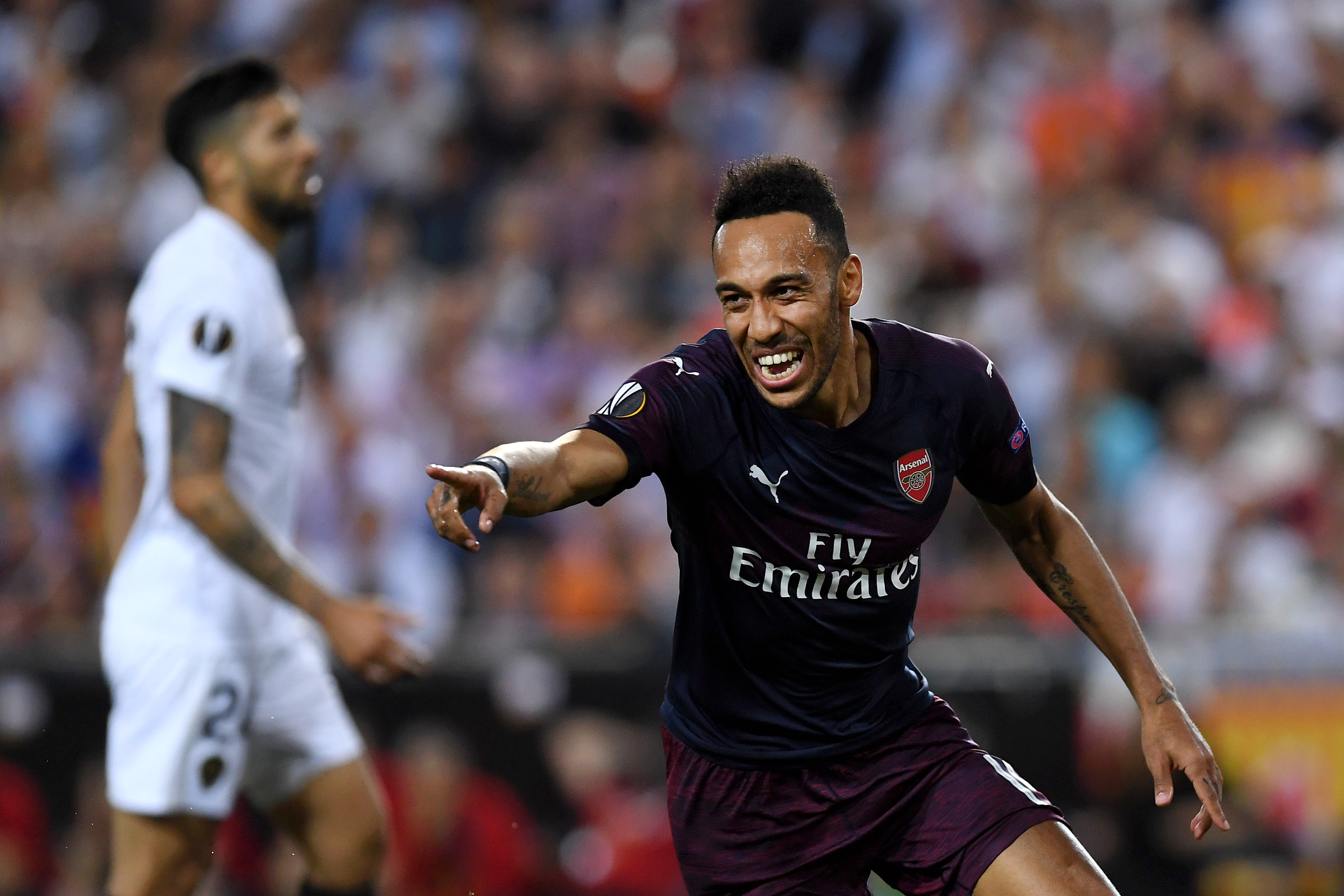 Hattrick hero Aubameyang seals Arsenal's spot in the Europa League Final. (Photo courtesy:AFP/Getty)
